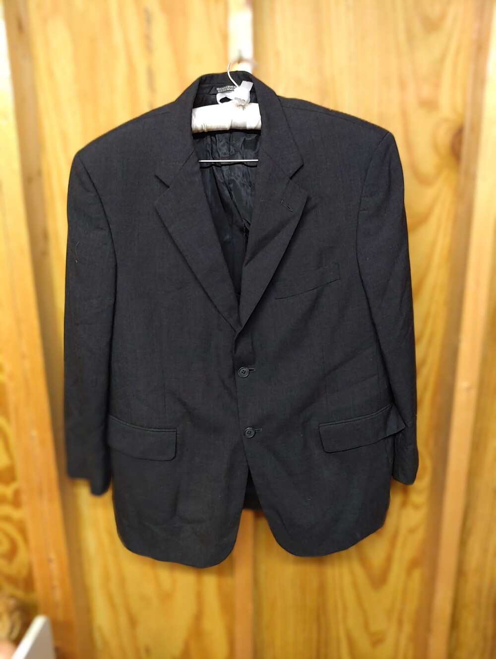 Stafford Mens 42 Short Pure New Wool Suit Jacket Blazer Charcoal Dark Gray 2 But